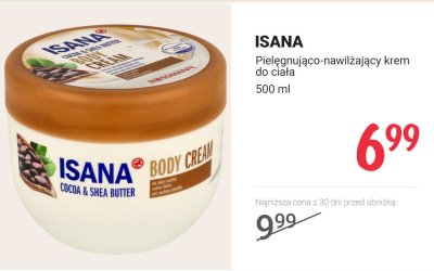 Krem Isana pielęgnująco-nawilżający do ciała promocja w Rossmann