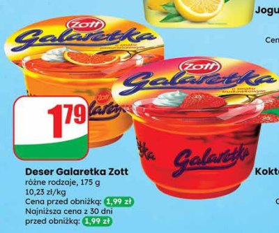 Deser Galaretka Zott różne rodzaje promocja w Dino