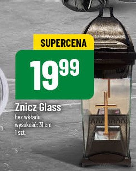 Znicz glass 31 cm promocja