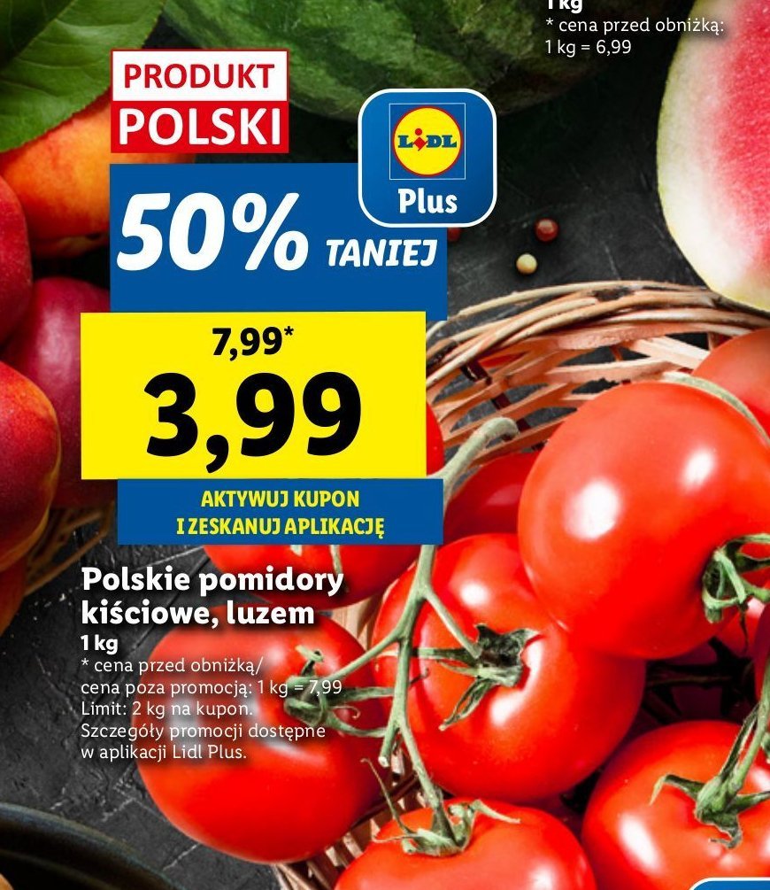 Pomidory kiściowe polska promocja w Lidl
