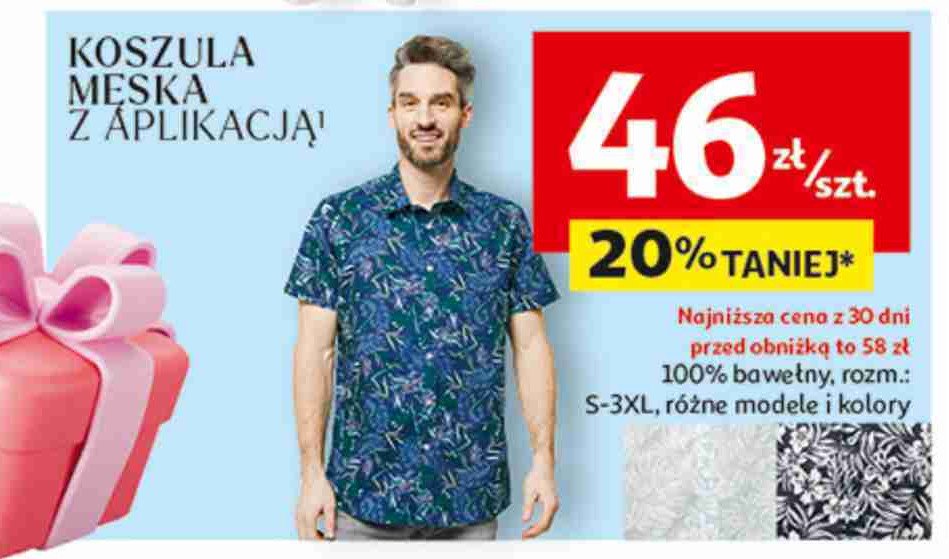 Koszula męska z aplikacją s-3xl Auchan inextenso promocja
