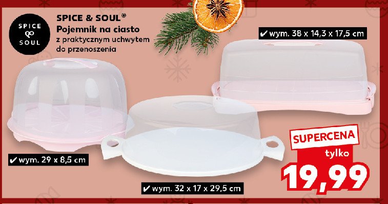 Pojemnik na ciasto 29 x 8.5 cm Spice&soul promocja w Kaufland