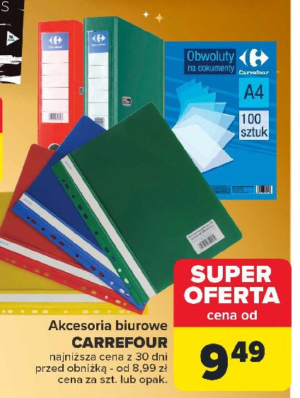 Obwoluty na dokumenty a4 Carrefour promocja