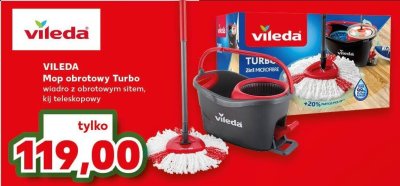 Mop obrotowy VILEDA Turbo wiadro z obrotowym sitem, kij teleskopowy promocja w Kaufland