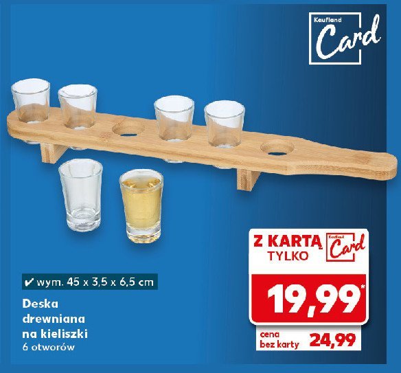 Deska drewniana na kieliszki promocja