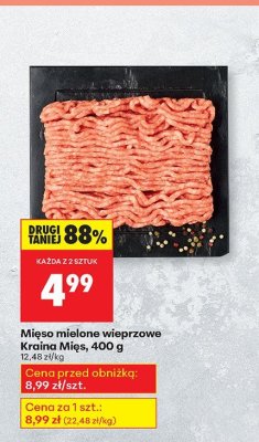 Mięso mielone wieprzowe Kraina Mięs, 400 g promocja w Biedronka