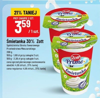 Śmietanka 30%  promocja w POLOmarket