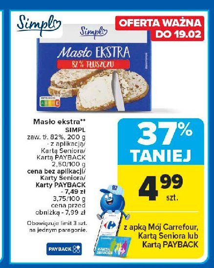 Masło ekstra Simpl promocja