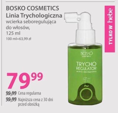 Wcierka seboregulująca BOSKO COSMETICS Linia Trychologiczna do włosów promocja w Hebe