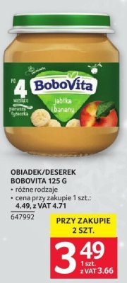 Obiadek/deserek BoboVita 125 g promocja w Selgros