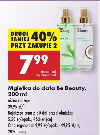 Mgiełka do ciała green tea Be beauty Be beauty care promocja w Biedronka