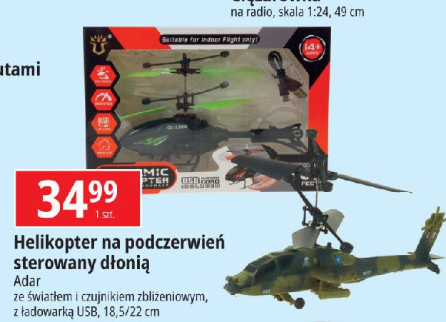 Helikopter sterowany na podczerwień Adar promocja w Leclerc