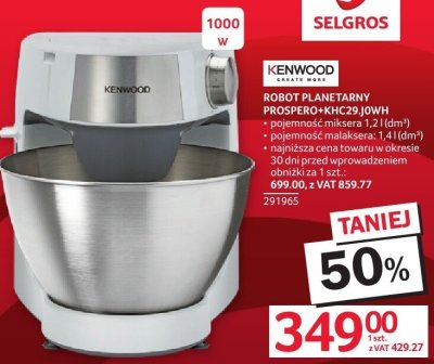 Robot planetarny KENWOOD PROSPERO+KHC29 JOWH promocja w Selgros