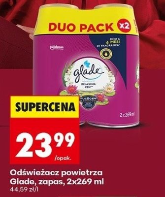 Odświeżacz powietrza Glade auto zapas, 2x269 ml promocja w Biedronka