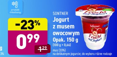 Jogurt z musem truskawkowym Sontner promocja