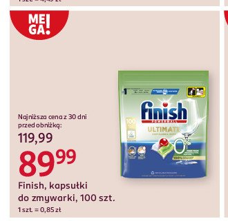 Tabletki do zmywarki 0% Finish powerball ultimate promocja w Rossmann