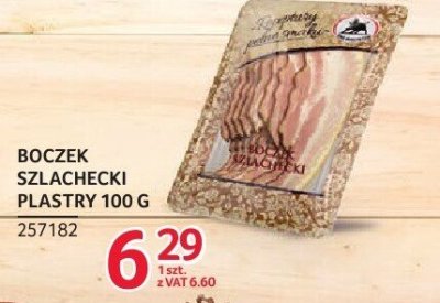 Boczek szlachecki plastry ZMB Białystok 100g promocja w Selgros