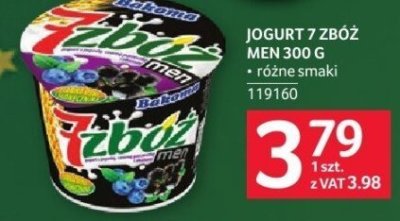 Jogurt 7 zbóż Men Zibzi 300 g różne smaki promocja w Selgros