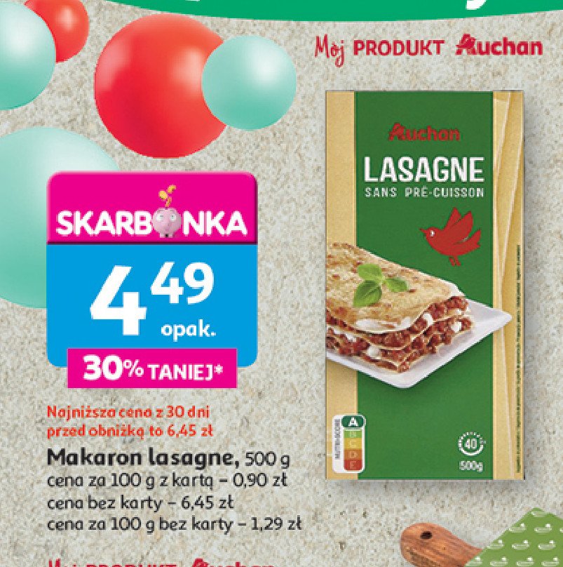 Makaron lasagne Auchan promocja w Auchan