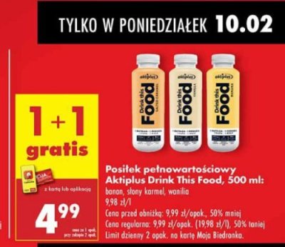 Posiłek pełnowartościowy bananowy Aktiplus promocja