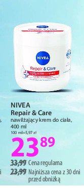 Krem dla skóry wrażliwej repair & care Nivea promocja w Hebe