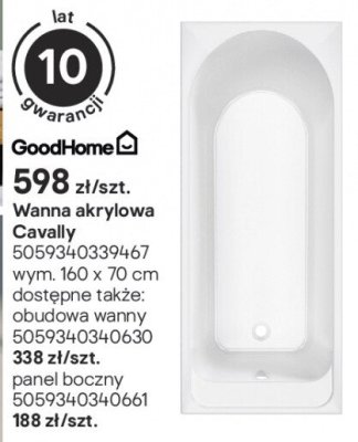 Wanna akrylowa Cavally promocja w Castorama