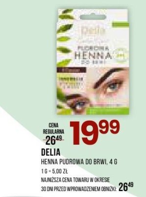Henna pudrowa do brwi Delia 4 g promocja w Drogerie Natura
