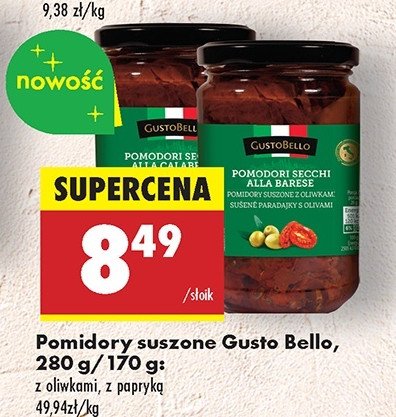 Pomidory suszone z oliwkami Gustobello promocja w Biedronka