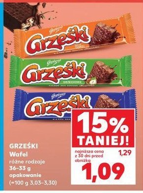 Wafelek toffi w czekoladzie mlecznej Grześki promocja w Kaufland