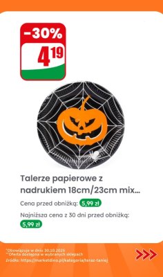 Talerze papierowe z nadrukiem 18cm/23cm mix promocja w Dino
