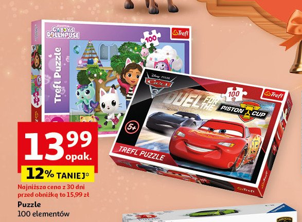 Puzzle koci domek gabi 100 el. Trefl promocja w Auchan