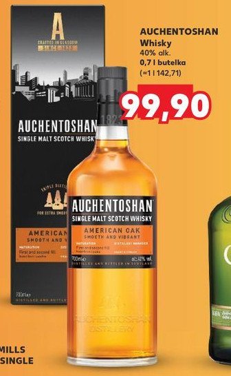 Whisky karton Auchentoshan american oak promocja w Kaufland