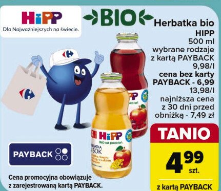 Herbatka z kopru włoskiego z sokiem jabłkowym Hipp herbatka & sok promocja