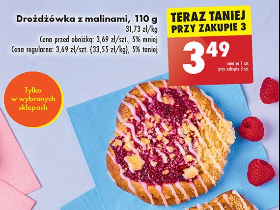 Drożdżówka z malinami promocja