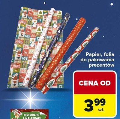 Papier, folia do pakowania prezentów promocja w Carrefour Market