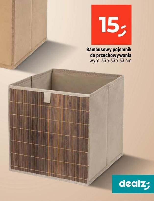 Pojemnik bambusowy 33 x 33 x 33 cm promocja