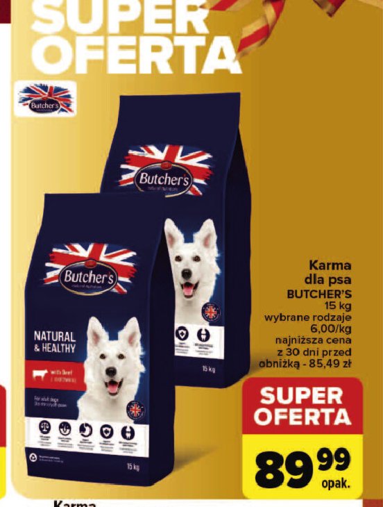 Karma dla psa z wołowina Butcher's natural & healthy promocja