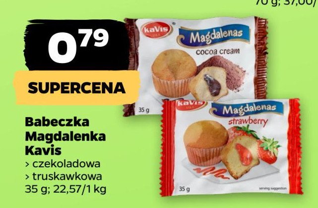 Muffinki magdalenki truskawkowe Kavis promocja