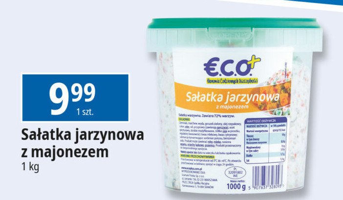 Sałatka jarzynowa z majonezem Eco+ promocja