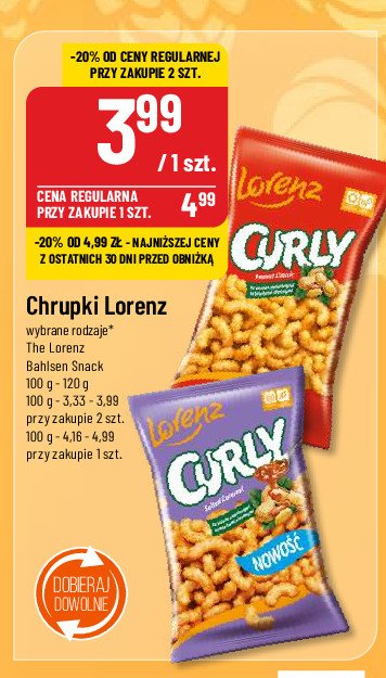 Chrupki salted caramel Lorenz curly promocja