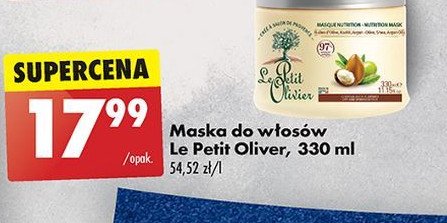 Maska do włosów oliwa shea argan Le petit olivier promocja w Biedronka