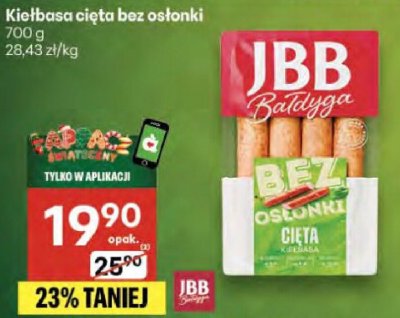 Kiełbasa cięta bez osłonki JBB Baityga promocja w Delikatesy Centrum