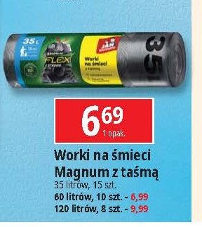 Worki na śmieci z taśmą 35 l Jan niezbędny magnum promocja