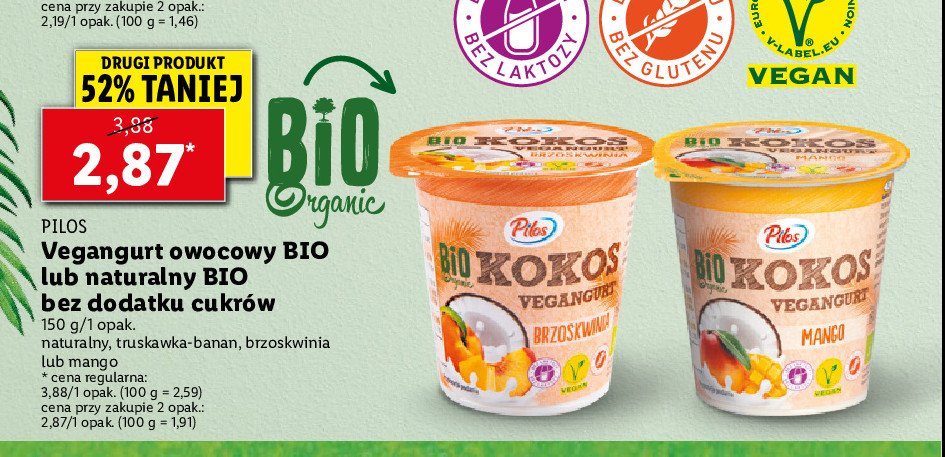 Jogurt bio naturalny Pilos bio organic promocja