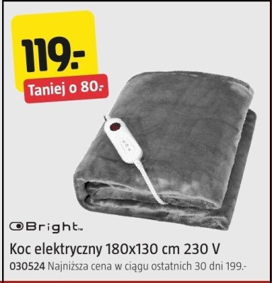 Koc elektryczny Bright 180x130 cm 230 V promocja w Jula