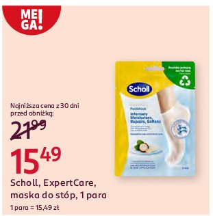 Maska do stóp nawilżająca urea & shea butter Scholl expert care promocja w Rossmann