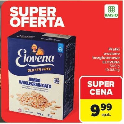 Płatki owsiane bezglutenowe ELOVENA 500g promocja w Carrefour
