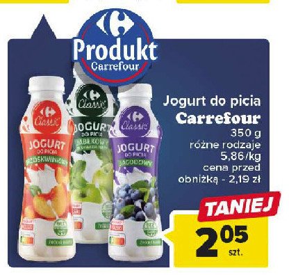 Jogurt do picia brzoskwiniowy Carrefour promocja