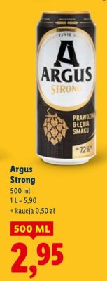 Piwo Argus Strong promocja w Lidl