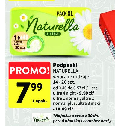 Podpaski night duo Naturella ultra promocja